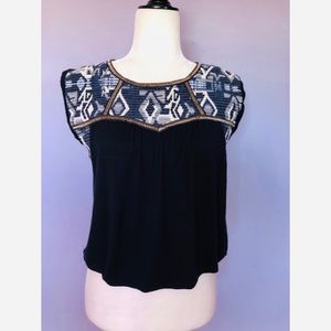 W5 Anthropologie Ikat Jacquard Top